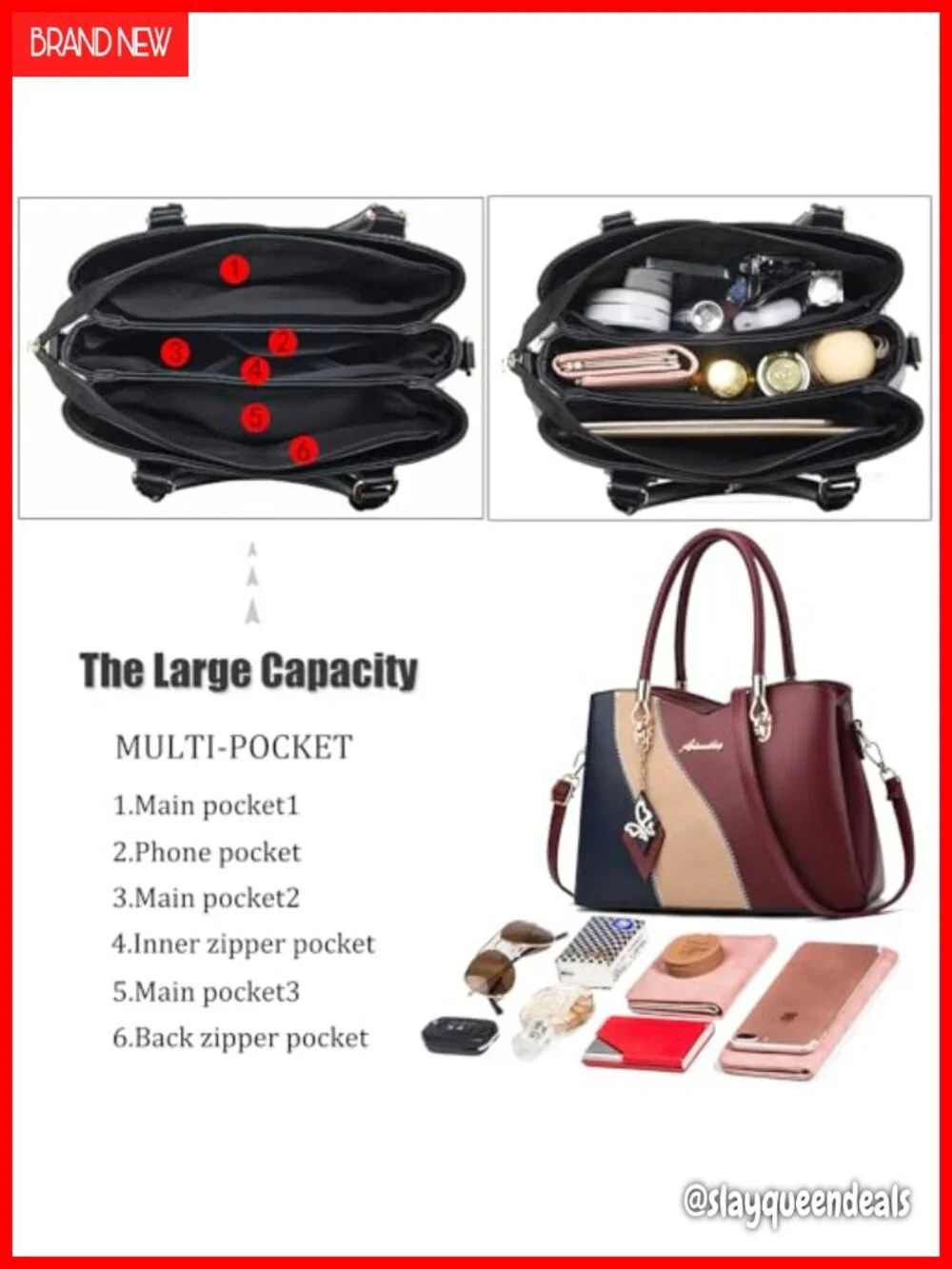 Women's Satchel Tote PU Leather Shoulder Handbag with Crossbody Strap